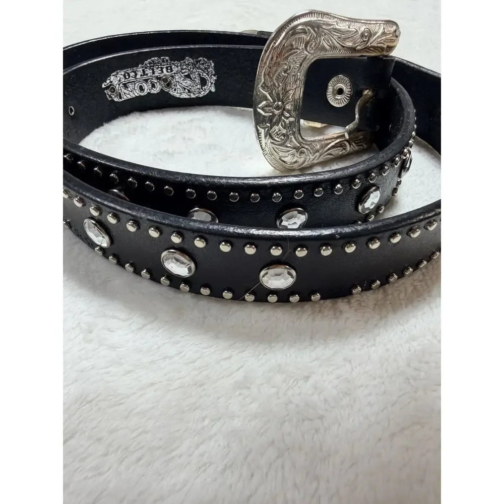 Nocona Belt Co Mens Brown Leather Tooled 1.5 Inch Strap Modern Craft Western Her